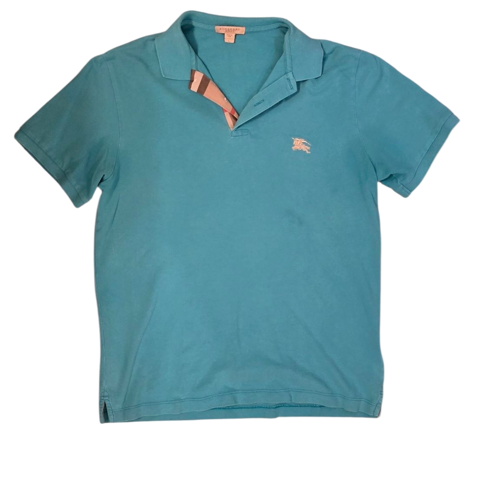 Burberry Blue Polo Shirt Classic Design